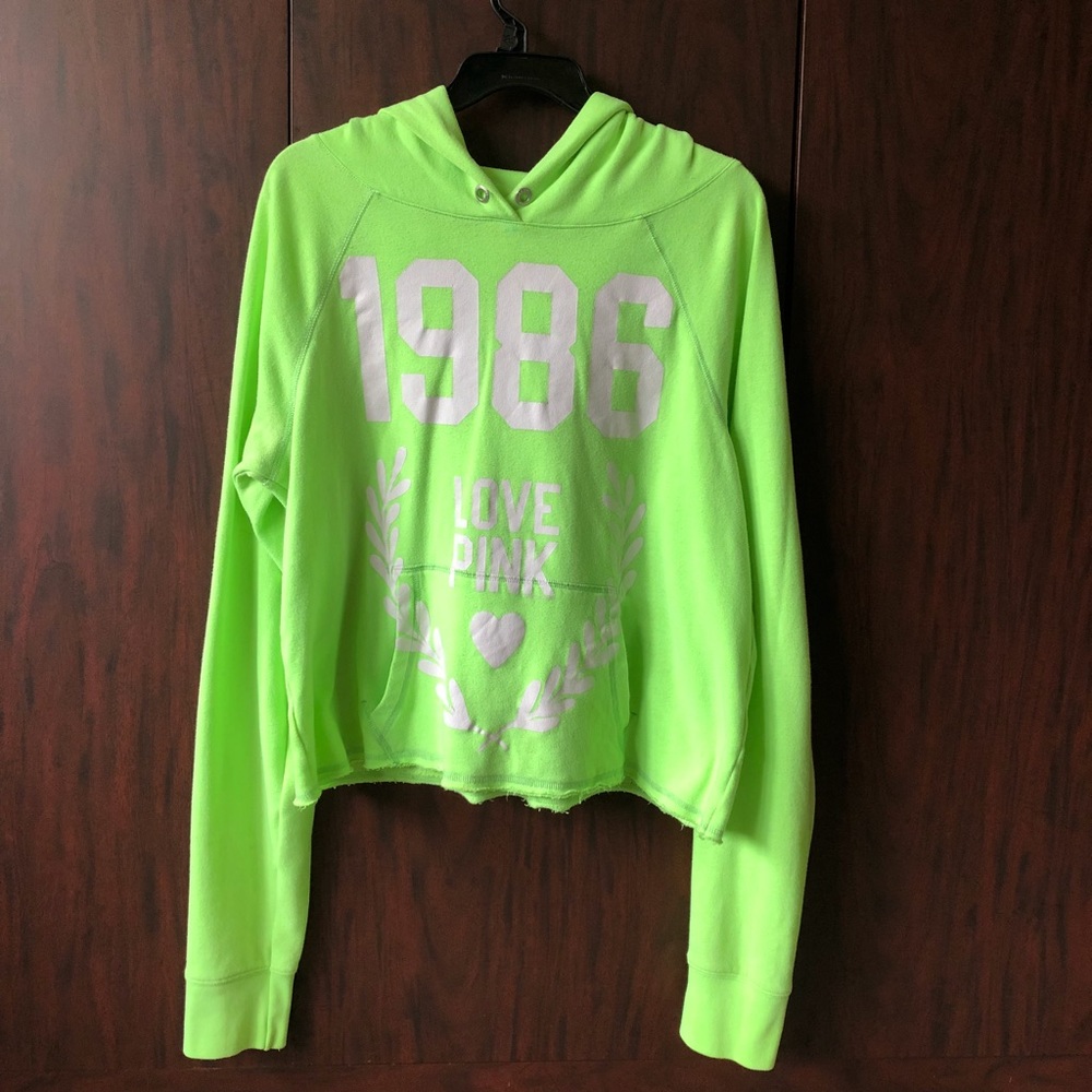 Lime green pink hoodie
